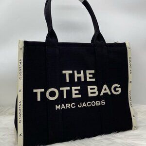 Marc Jacobs Large Black Jacquard Tote Bag